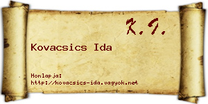 Kovacsics Ida névjegykártya
