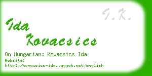 ida kovacsics business card